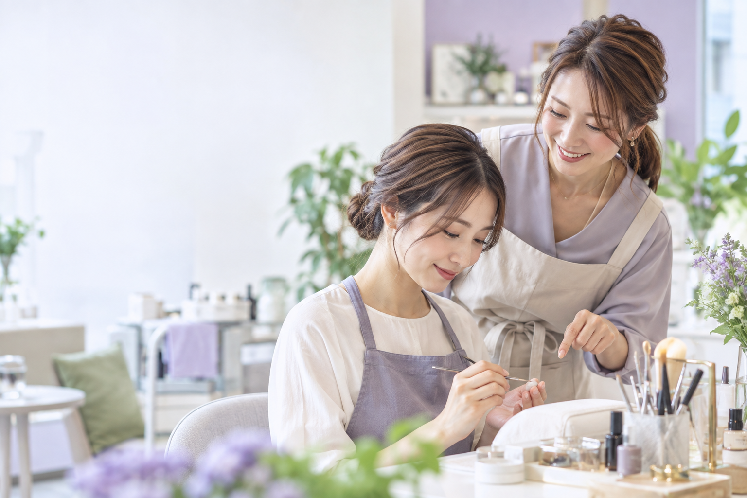 後輩を育成する女性オーナーのコンセプトビジュアル