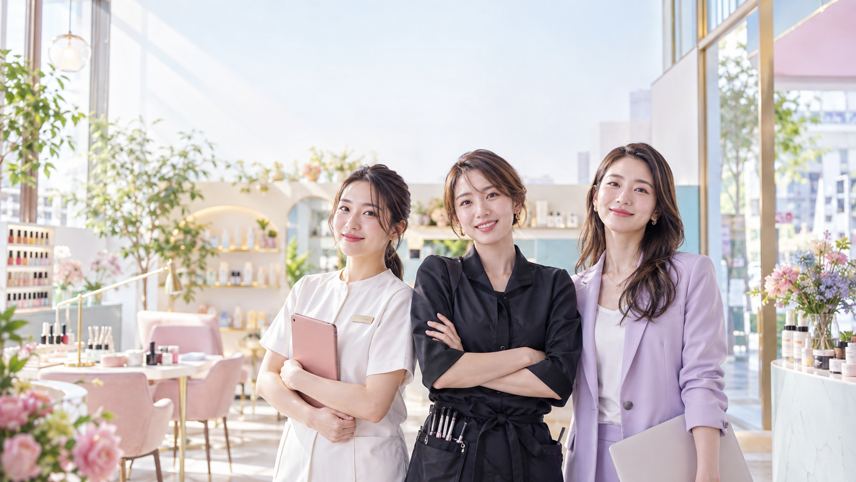 美容の専門職・店長・オーナーとして働く女性たちのコンセプトビジュアル